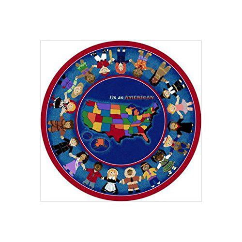 Joy Carpets Joy Carpet I'M An American Multi 7'7" Round