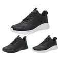thumbnail image 4 of XIMIN Men's Leather Waterproof Walking Shoes Soft Sole Non-Slip Cushion Lightweight Slip-On Work Casual Fashion Shoes Comfortable Hombre Food Service Chef Shoes (10.5, White), 4 of 4