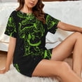 thumbnail image 4 of Fotbe DINOSAUR IN SPACE Print Pajama Set for Women 2 Piece Loungewear Short Sleeve Tops and Shorts Set Soft Sleepwear-XX-Large, 4 of 7