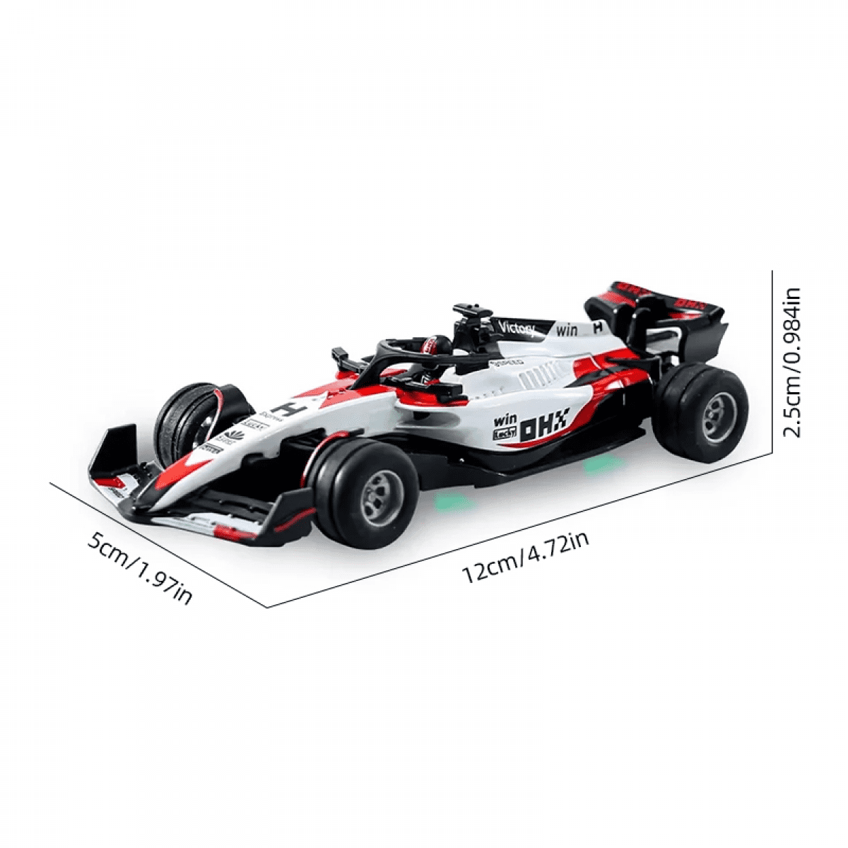 Remote Control Car 1:64 Scale Formula RC Race Car with Lights, Alloy Racing Vehicle for Adults Kids Gifts-Blue