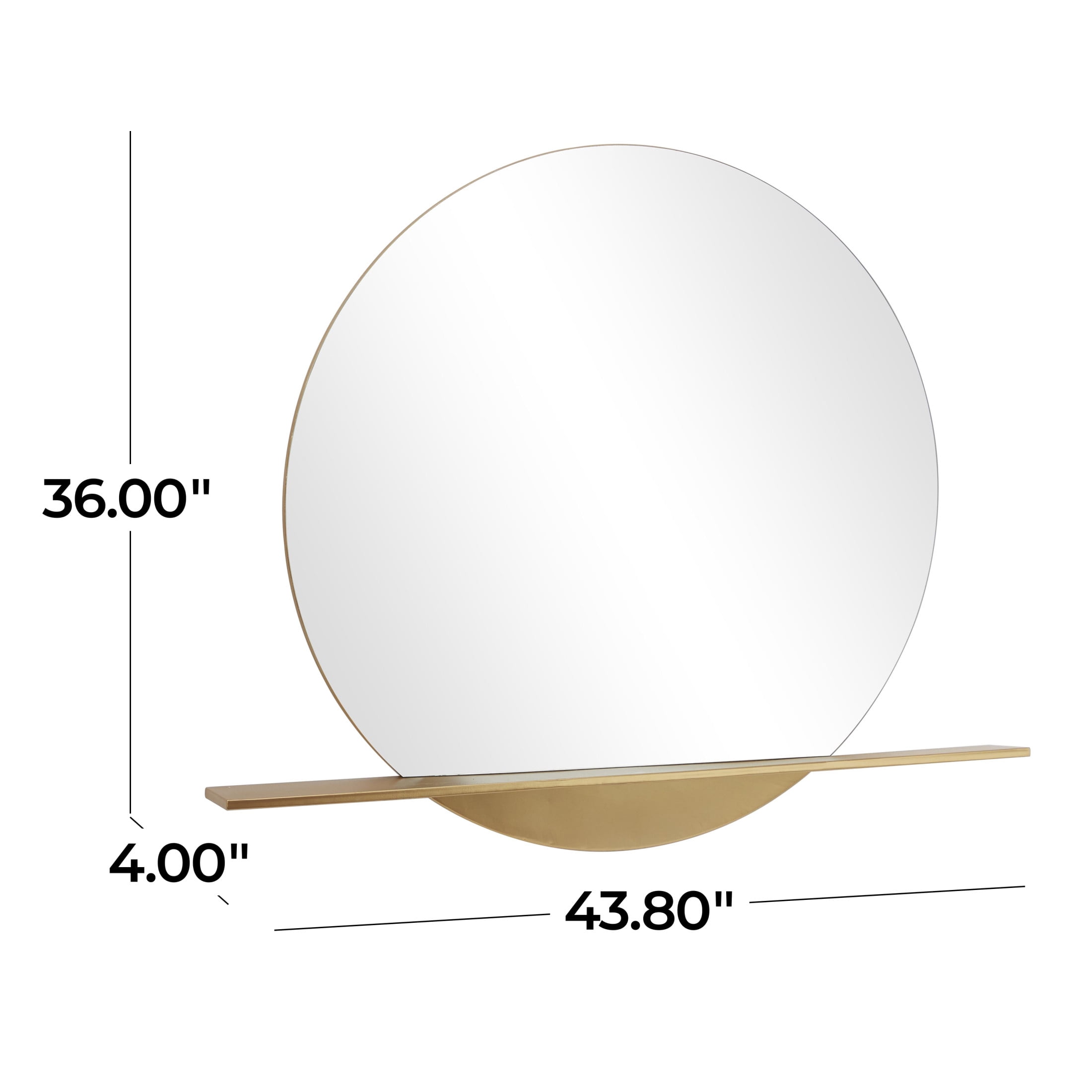 CosmoLiving by Cosmopolitan 44" x 36" Gold 1 Shelf Wall Mirror