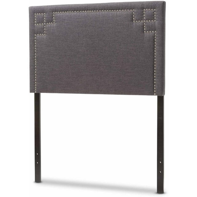 Baxton Studio Geneva Modern and Contemporary Dark Grey Fabric Upholstered Twin Size Headboard