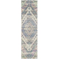 SAFAVIEH Saffron Brittania Geometric Runner Rug, Royal Blue/Fuchsia, 2'3" x 12'