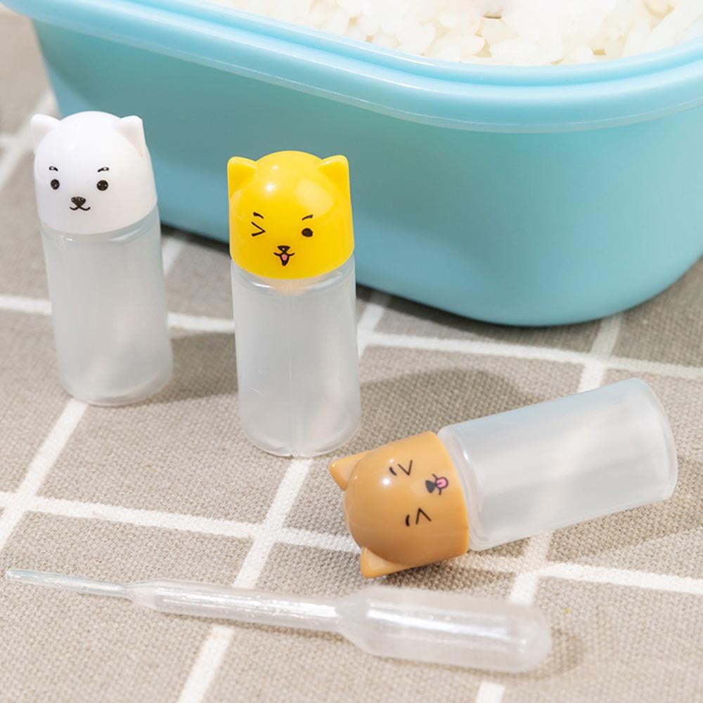 Tohuu Mini Sauce Bottle Mini Ketchup Bottle for Bento Box Accessories  Portable Lunch Box Dressing Dispensers to Go with Screw Cap realistic 