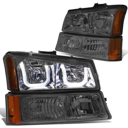 - For 2003 to 2006 Chevy Silverado / Avalanche Dual LED Halo Headlight+Bumper Smoked Housing Amber Corner Headlamp 04 05 1500 2500 3500 4Pcs