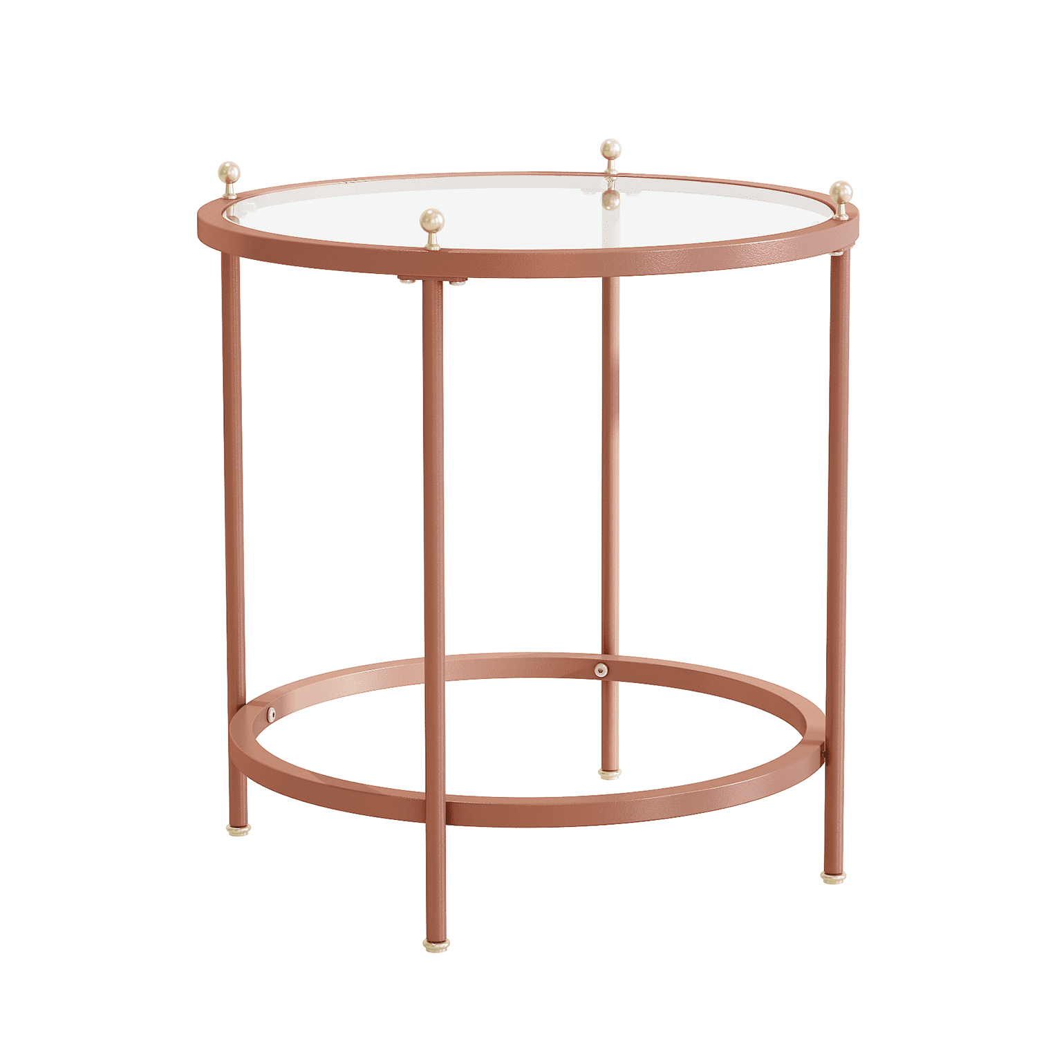 Kepooman 21.60" Coffee Table, Carbon Steel Coffee Table for Office, Sofa Center Table for Living Room, Rose Gold