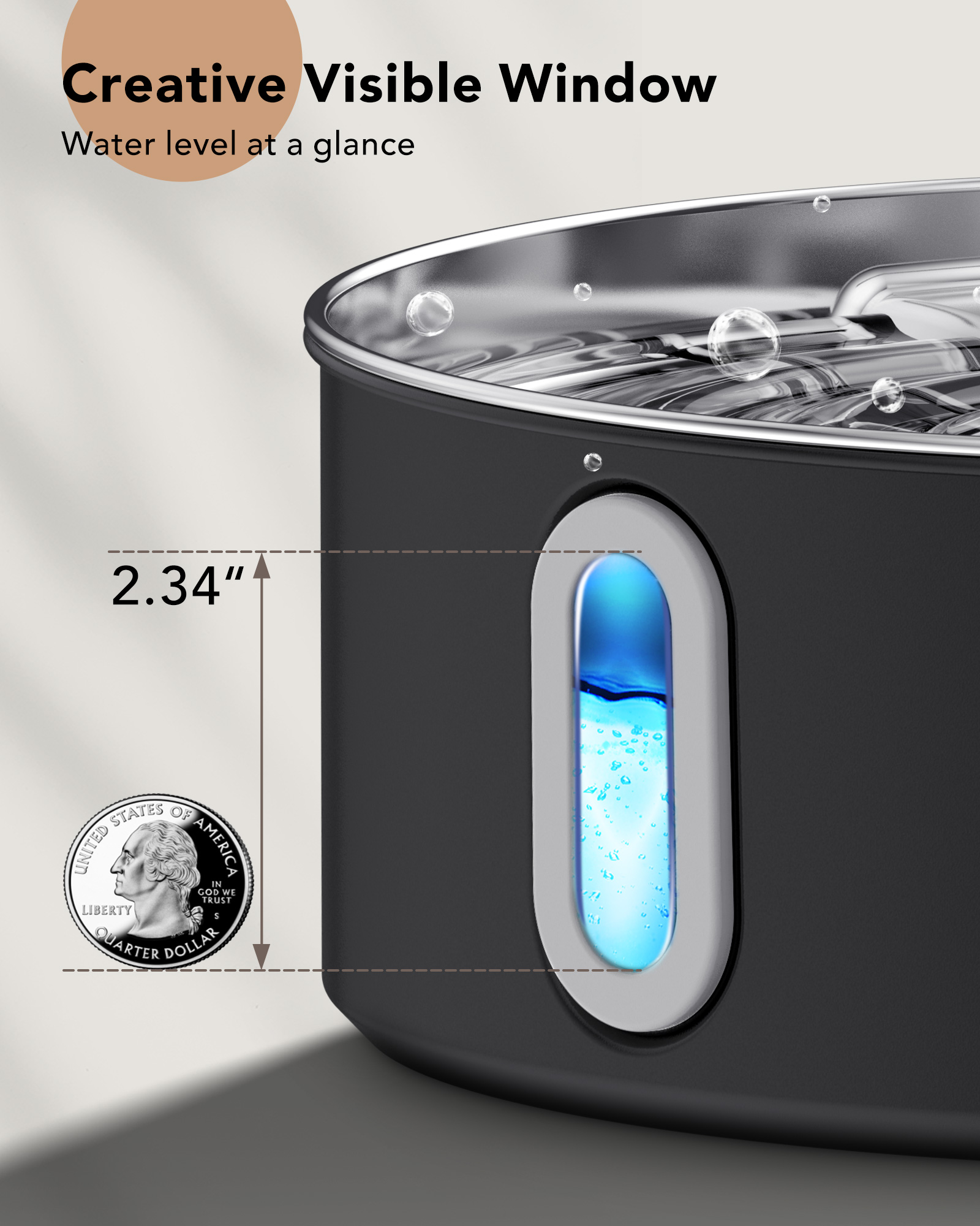 Stainless Steel Automatic Dog Water Fountain, 7L Capacity with Multi-Filtration photo 7