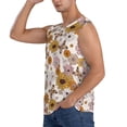 thumbnail image 3 of Lsque Sunflowers And Butterflies Print Men's Cotton Blend Sleeveless Muscle Shirts (S-3XL)- Moisture Wicking, Odor Protection, UPF 30+,Large, 3 of 8