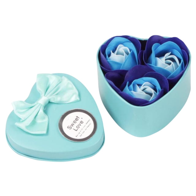 Perfume 3Pcs Heart Scented Bath Body Petal Rose Flower Soap Wedding Decoration Gift Blue