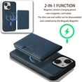thumbnail image 2 of Compatible for iPhone 13 Wallet Case, Detachable PU Leather Purse Phone Cover with Flip Stand, Support Magnetic Mag-Safe Charging, Shockproof Protective Case for iPhone 13, Blue, 2 of 6