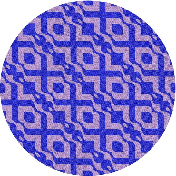 Ahgly Company Indoor Round Patterned Purple Mimosa Purple Area Rugs, 8' Round