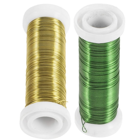 OUNONA Crafting Wire for Floral Arts Green 2 Rolls