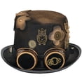 thumbnail image 1 of Sombrero Steampunk, sombrero de copa para cosplay, dibujos animados, anime, cosplay, fieltro, 1 of 4