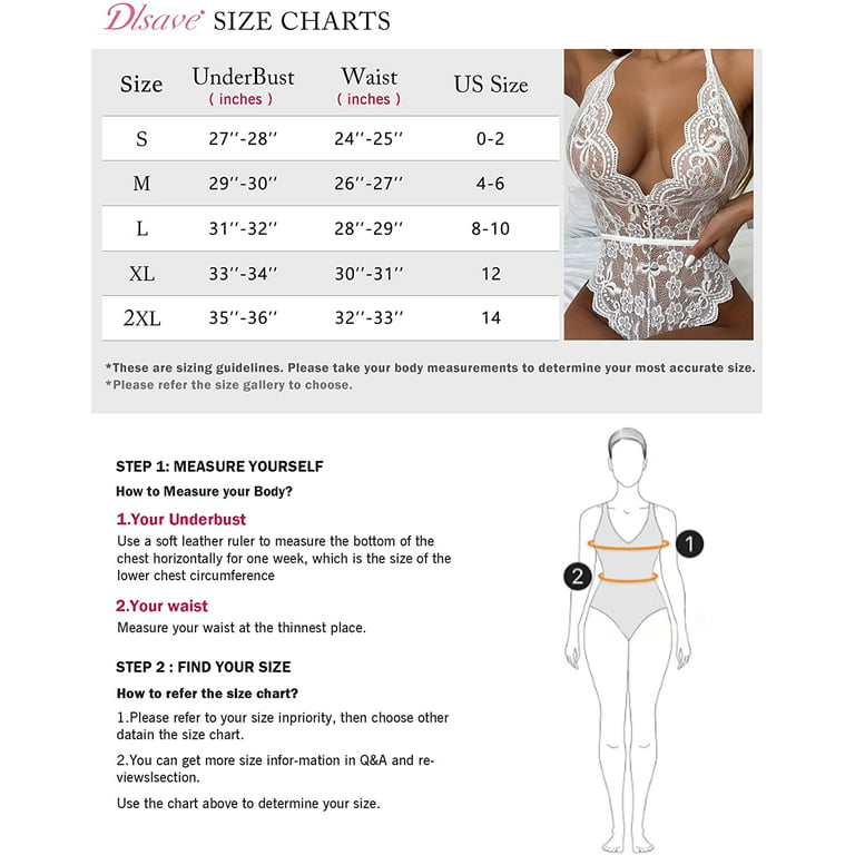 Dlsave Sexy Lingerie for Women V-Neck Lace Bodysuit Naughty Bridal Teddy  Lingerie Body Suit Outfits Tops 