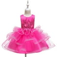 thumbnail image 2 of B91xZ Flower Girls Sequin Dress Rainbow Tutu Birthday Party Princess Dress Pageant Hot Pink,Sizes 5-6 Years, 2 of 4