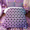 thumbnail image 2 of Manfei Minimalist Geometric Check Twin Quilt Set,Colorful Gradient Plaid Print Twin Coverlet Set,2-Piece,1 Bedspread and 1 Pillowcase, 2 of 7