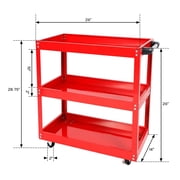 3 Tier Rolling Tool Cart Mechanic Tool Cart with Lockable Wheels 330LB Capacity