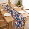 thumbnail image 3 of Table Runner 108 Inches Long for Kitchen Dining, Independence Day Dresser Scarf Farmhouse, Dining Table Decorations for Wedding/Parties, Gnomes Star Truck Flag Farmhouse 13 x 108 In, 3 of 8