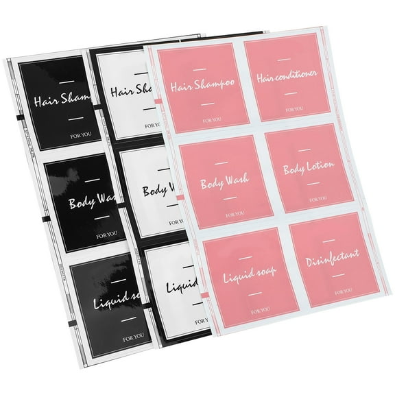 AURARMLET Bathroom Bottle Label Stickers Self-Adhesive for Home Shampoo Organization