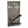 thumbnail image 2 of Elegant Designs 20" Lucca Wooden Wall Mounted Wine Bottle & Glass Shelf, "Life Happens Wine Helps", Restored Wood, 2 of 6