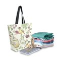 thumbnail image 2 of FORMRS Womens Canvas Tote Bag with Zipper Inner Pocket Shoulder Handbag, Purple Birds Teapots, 2 of 7