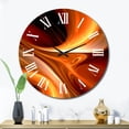 thumbnail image 1 of Designart "Warm Fractal Design in Orange II" Fractals Oversized Wall Clock, 1 of 6