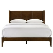 Omax Decor Haven Wooden Queen size Platform Bed in Walnut Finish