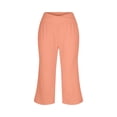 thumbnail image 3 of JIAYUE Women Capri Pants Solid Color High Waist Design Side Pockets Straight Fit Trousers for Outdoor Walking Sport Wear, 3 of 3
