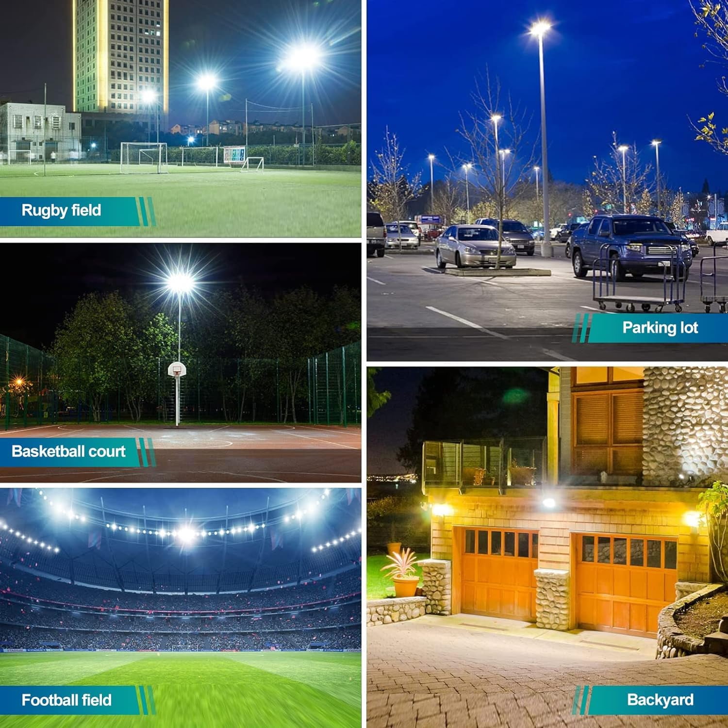 Ouside Waterproof 60W Led Outdoor Flood & Security Lights (2 Pack)