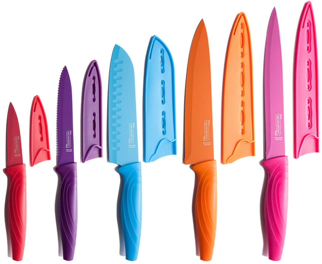 High Carbon Stainless Steel Kitchen Knife Set, Colored ...