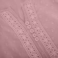 thumbnail image 5 of GaThRRgYP Women's Plus Size Summer Tops,Women Ladies Solid Short Sleeve Round Neck Pullover Lace Blouse Pink S, 5 of 8