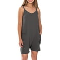 thumbnail image 2 of Nskgu Girls Summer Sleeveless Casual Romper Spaghetti Strap Shorts Jumpsuit with Pockets, 2 of 7