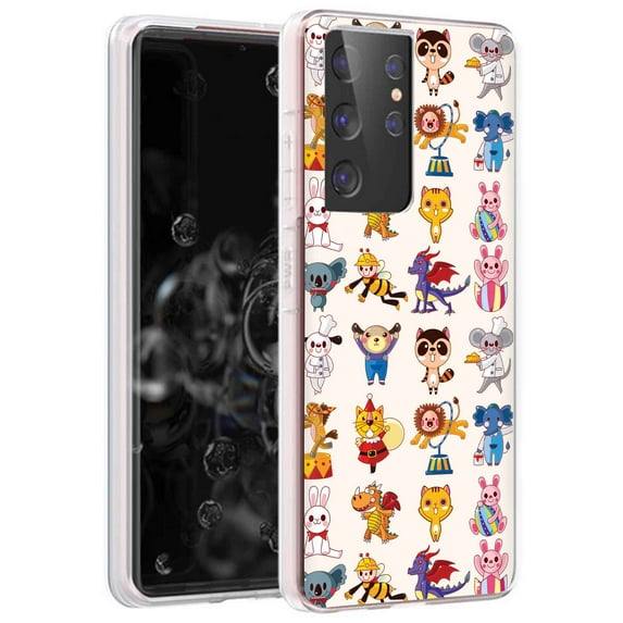 TalkingCase Slim Phone Case for Samsung Galaxy S21 Ultra 5G, S30 Ultra, (Not S21,S21+), Circus Animals Print, Lightweight,Flexible,Soft, USA