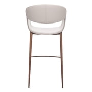 Limay Barstool Beige & Walnut Barstool, Modern Style, Plush and durable faux leather fabric, Steel, Indoor Bar
