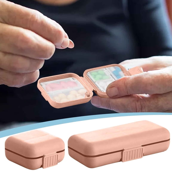 Weekly Pill Organizer with 8 Compartments | Double Sealed Flip Cover & Silicone Ring | Large Capacity Portable Medicine Box for Daily Medications