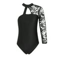 thumbnail image 4 of DPOIS Kids Girls Floral Lace Long Sleeve Ballet Gymnastics Leotard, 4 of 4