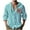 Light Blue, variant on Lovskoo Mens Printed Long Sleeve Linen Blend Hooded Shirt Button Closure Front Pockets Casual Oversized Top