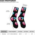 thumbnail image 5 of Socks for Men Women LSQii Cute Printed Ribbed Cotton Crew Socks Casual Daily Wear Comfort Cozy Streetwear for Sports,Athletic Style,Funny Gift,Size 5-10, Black, 5 of 7