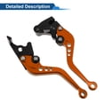 thumbnail image 5 of Unique Bargains Short Brake Clutch Levers for Kawasaki Ninja 300/Z300 2013-2017 Adjustable Motorcycle Handlebar Brake Lever Aluminum Alloy Orange 1 Pair, 5 of 7