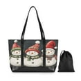 thumbnail image 7 of FORMRS Canvas Laptop Tote Bag for Women with 15.6" Computer Compartments Shoulder Handbag, Red Snowmen, 7 of 7