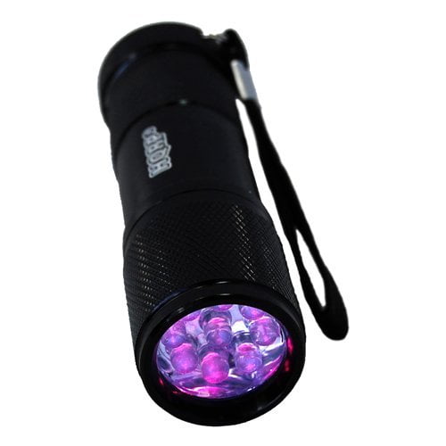 HQRP 365 nM 9 UV LED Ultraviolet Inspection / Detection / Identification Flashlight Blacklight for Document / Forgery Analysis, Currency / Bill Verification + HQRP UV Meter