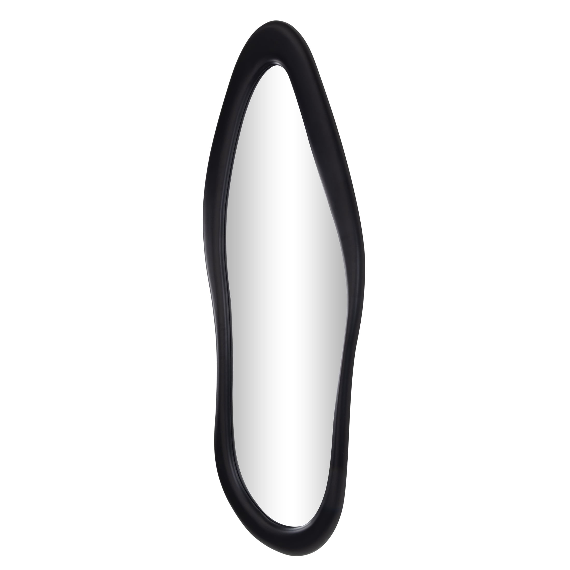 DecMode 23" x 63" Black Wavy Abstract Wall Mirror