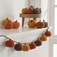thumbnail image 6 of Halloween Hand-Knitted Pumpkin Ornament, Terracotta 2in, Cute Fall Window Farmhouse Mantel Decor, 6 of 10