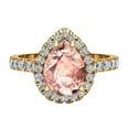 thumbnail image 4 of Engagement Ring for Women Pear Pink Morganite Halo Diamond Ring 14K Gold 1.60 CT TW, 4 of 5