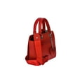 thumbnail image 3 of Madden NYC Women's Enamel Logo Top Handle Tote Handbag, Red Wine, 3 of 4