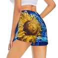 thumbnail image 4 of Picia Whimsical Sunflowers Night Sky Pattern Women's 2 in 1 Athletic Running Shorts High Waisted Workout Casual Gym Sweat Shorts with Comfy Liner Zipper Pockets-Large, 4 of 9