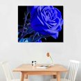 thumbnail image 2 of Fenyluxe  Blue Rose Canvas Prints Wall Art Abstract Romantic Flower Pictures Paintings Still Life Artwork Home Living Room Bedroom Decor Modern Stretched and Framed Art 20x16in, 2 of 6
