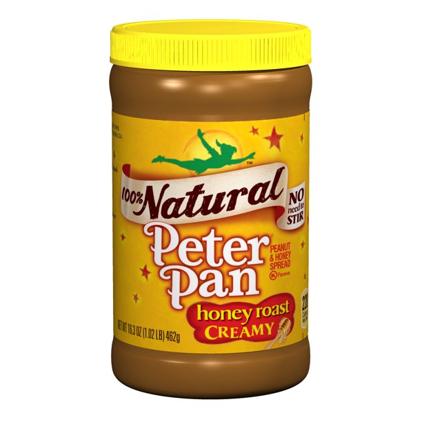 (3 Pack) Peter Pan Natural Honey Roast Creamy Peanut Spread, 16.3 oz