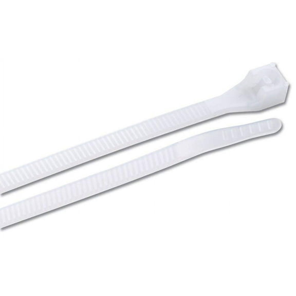 Cable Ties, White Nylon, 11-In., 100-Pk.