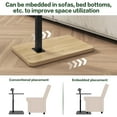 thumbnail image 6 of Tray Table for Couch, 360° Swivel Height Adjustable End Table for Small Spaces, with Phone & Tablet Slot, Modern Small Coffee Snack Table for Sofa/Bed, Natural UTVT003R, 6 of 9
